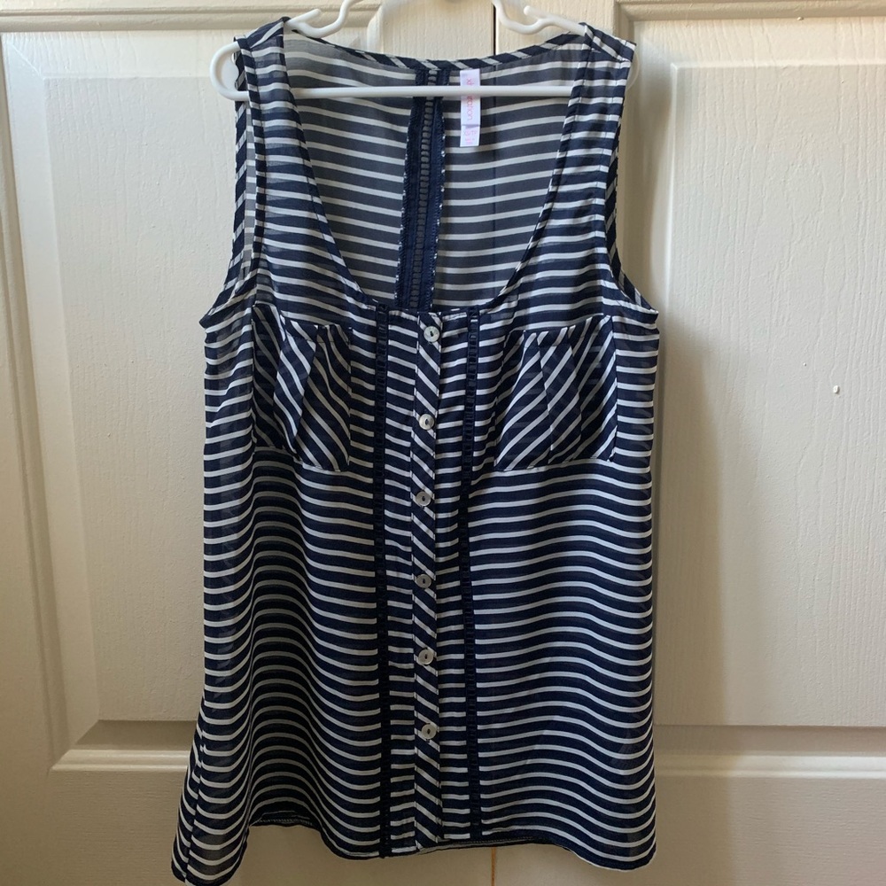 Blue and white stripe tank top